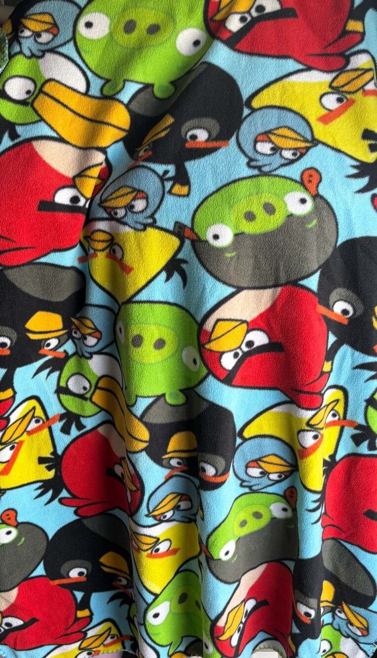 Angry Birds Fleece Throw Blanket Blue All-Over Character Print